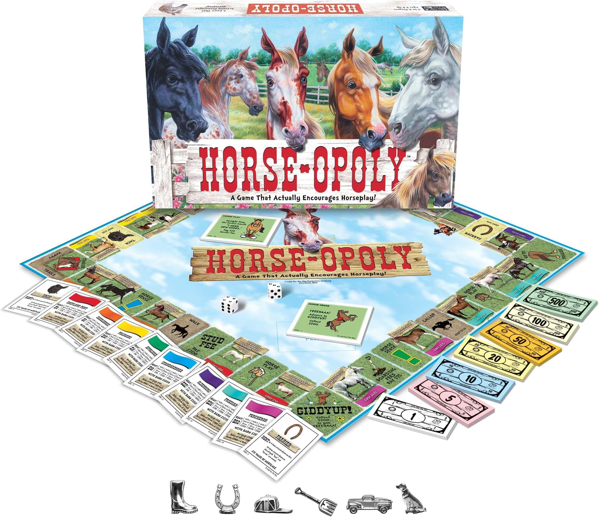 Horse-Opoly Board Game - Family Time Games for Adults and Children, 2 to 6 Players, Strategy Fun For Ages 8 and Up - A Trading Game That Is Straight From The Horse's Mouth