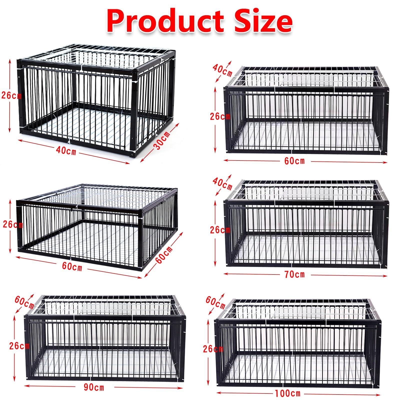Trampa para Pájaros Jaula Trampa 2CM Distancia cifrada con tragaluz Trampa para Animales Diseño antiescape Fácil de Montar, Apto para Patios, Granjas y Parques(60x60x26cm)