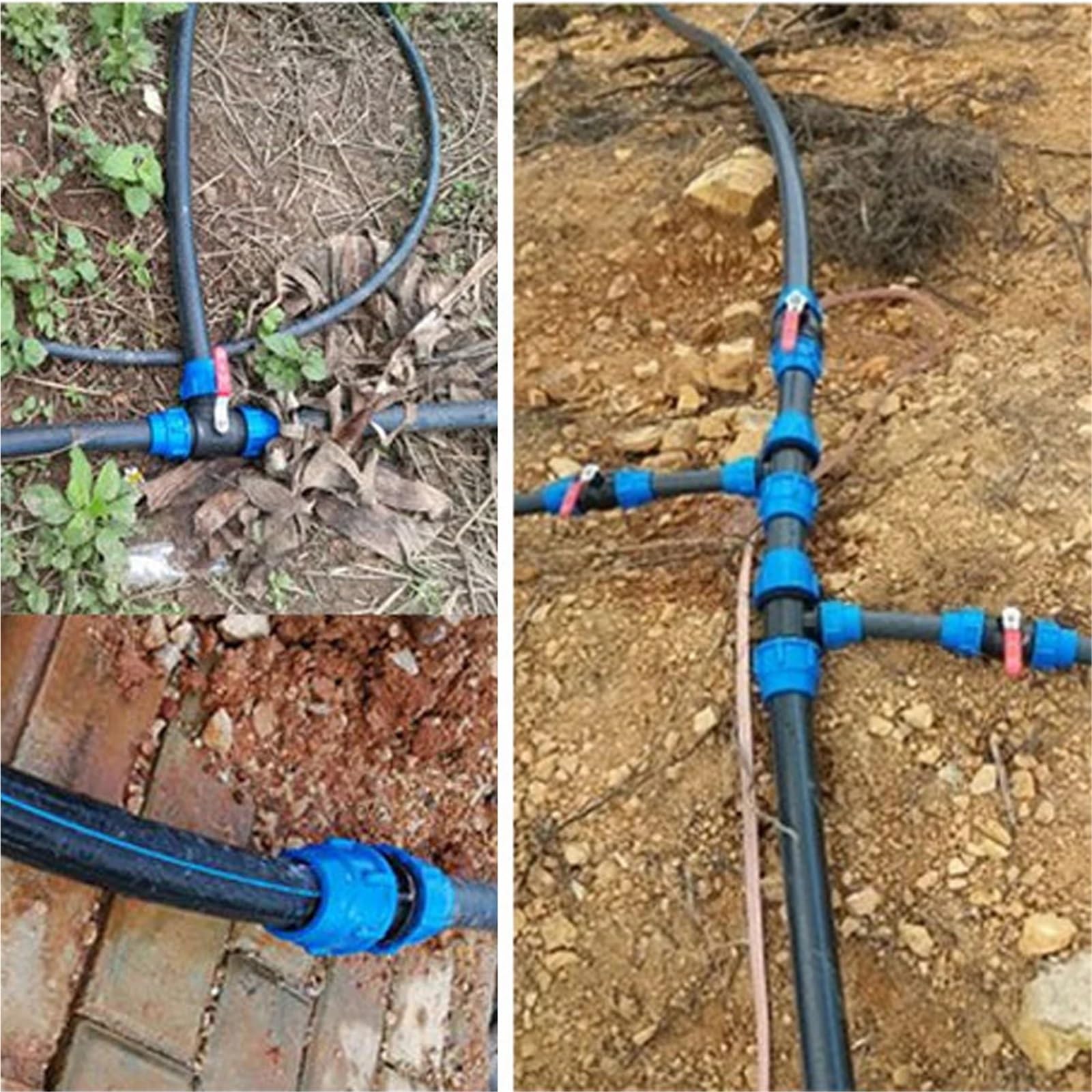 Grifo divisor de agua de PVC PE de 20/25/32/40/50 mm, conector de válvula rápida de plástico, accesorios de tubería de riego para agricultura y jardín (mango de metal, 50 mm)