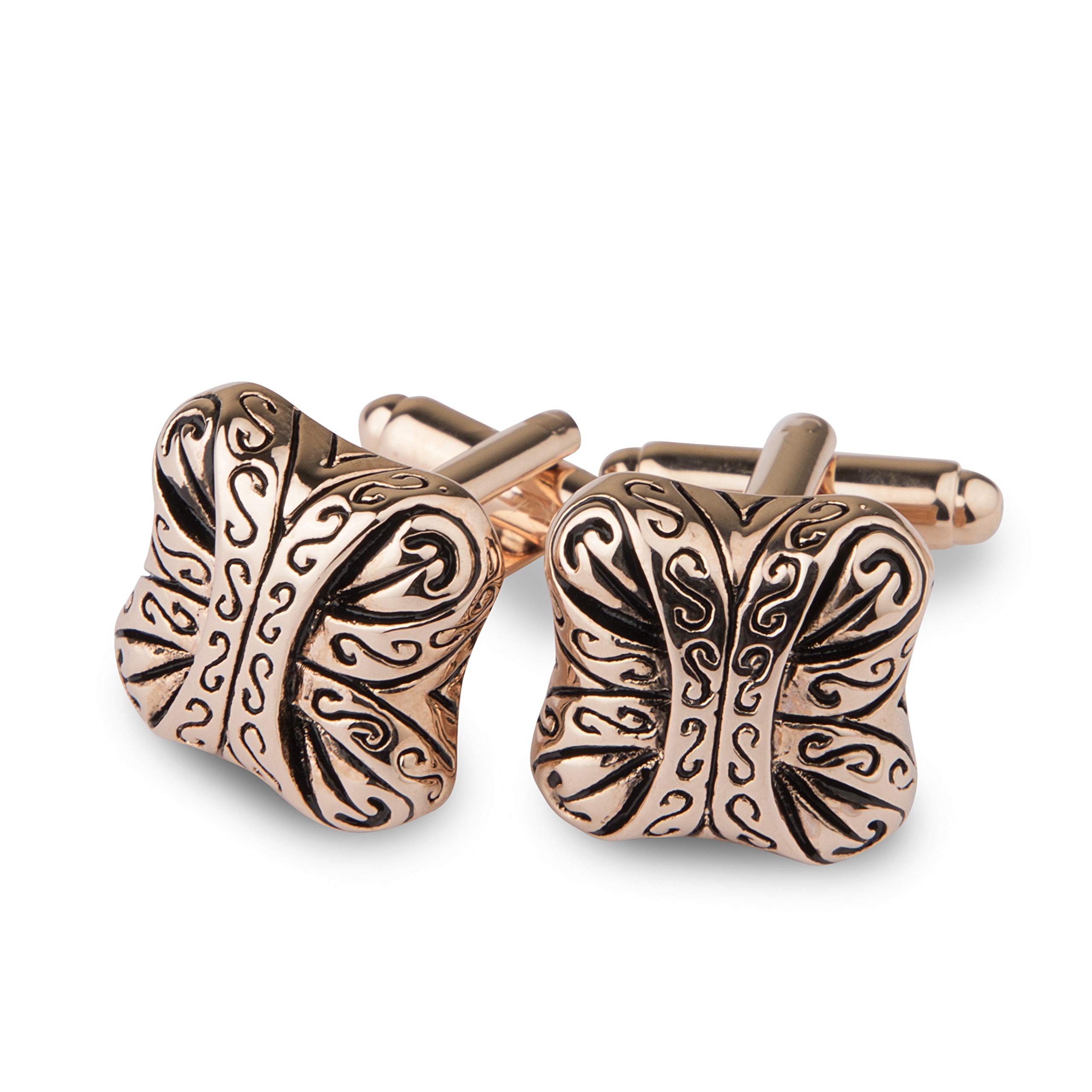 Peluche Rose Gold Contemporary Gold Metal Play Cufflinks for Men (B07JR725JJ) Amazon Price History, Amazon Price Tracker