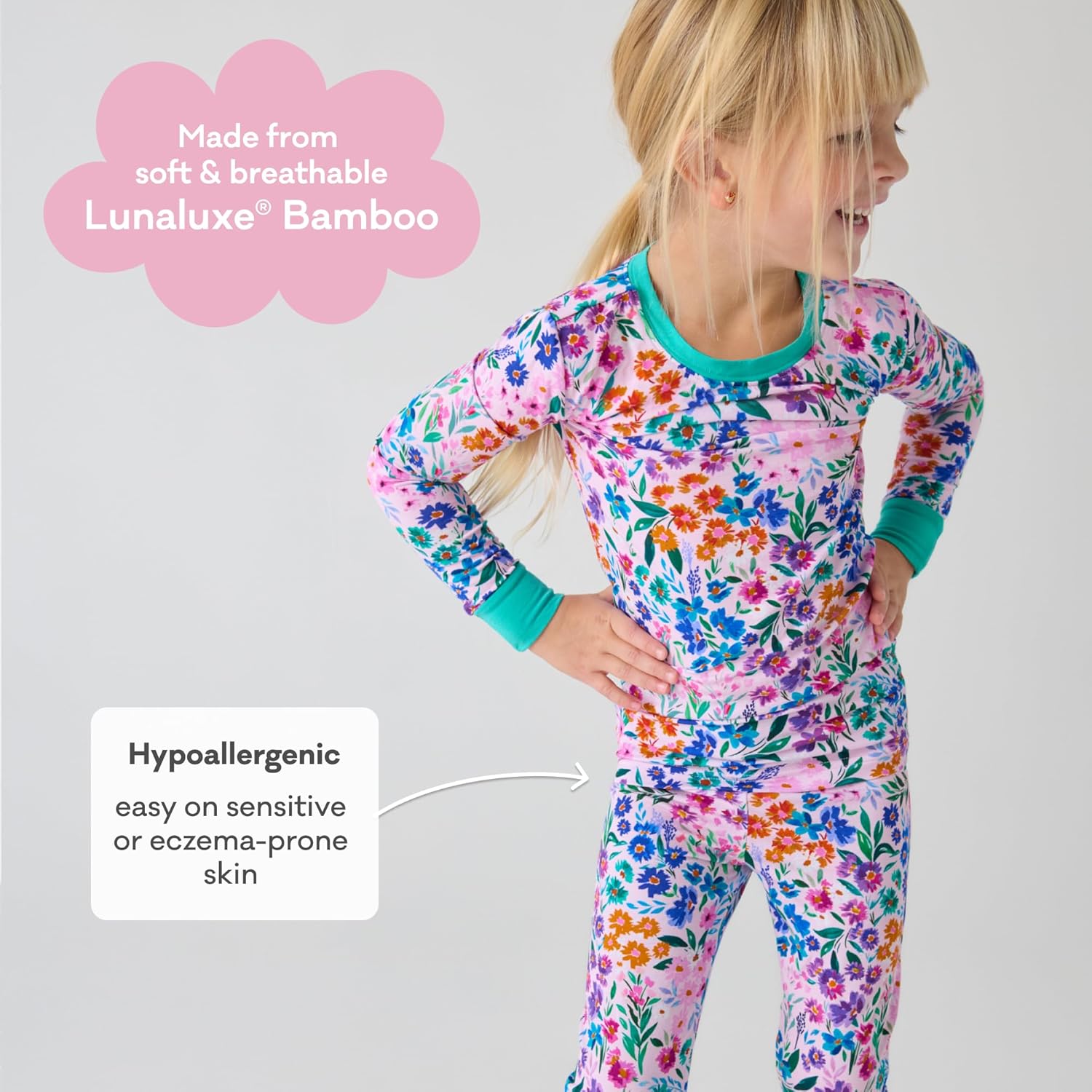 Little Sleepies Two-Piece Pajama Set for Boys & Girls, Soft Viscose from Bamboo Toddler Pajamas for Kids, Family Matching PJs - Image 4