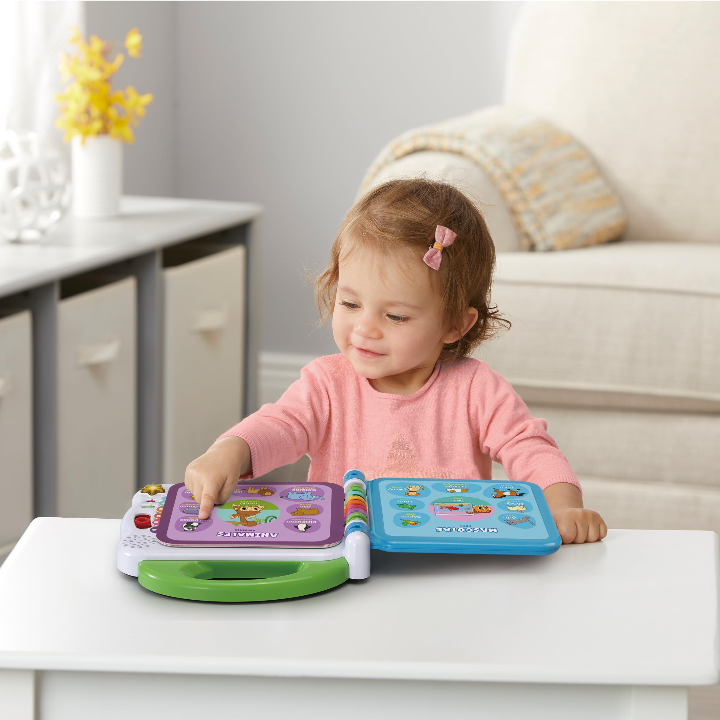 VTech - Moje pierwsze 100 słów dwujęzyczny, interaktywna książka edukacyjna hiszpańsko-angielska, zabawka dla dzieci +1,5 lat, wersja ESP