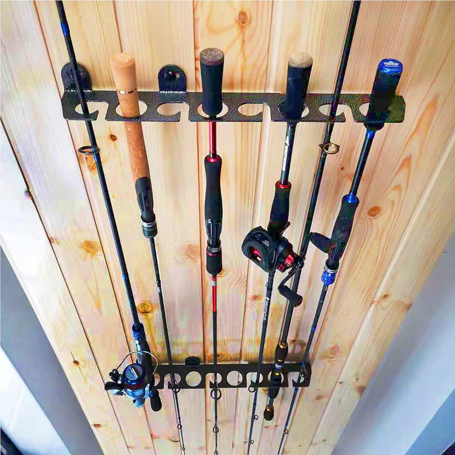 NA Sunshine Horizontal Fishing Rod Hook Holder Wall Storage Rack, Hold