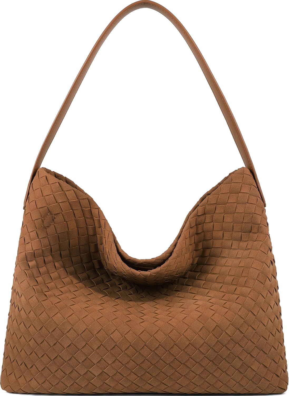 Queenoris Suede Purses Bag for Women, Top Handle Shoulder Bag Vegan Leather Hobo Bag Slouchy Travel Tote Bag Satchel for Work