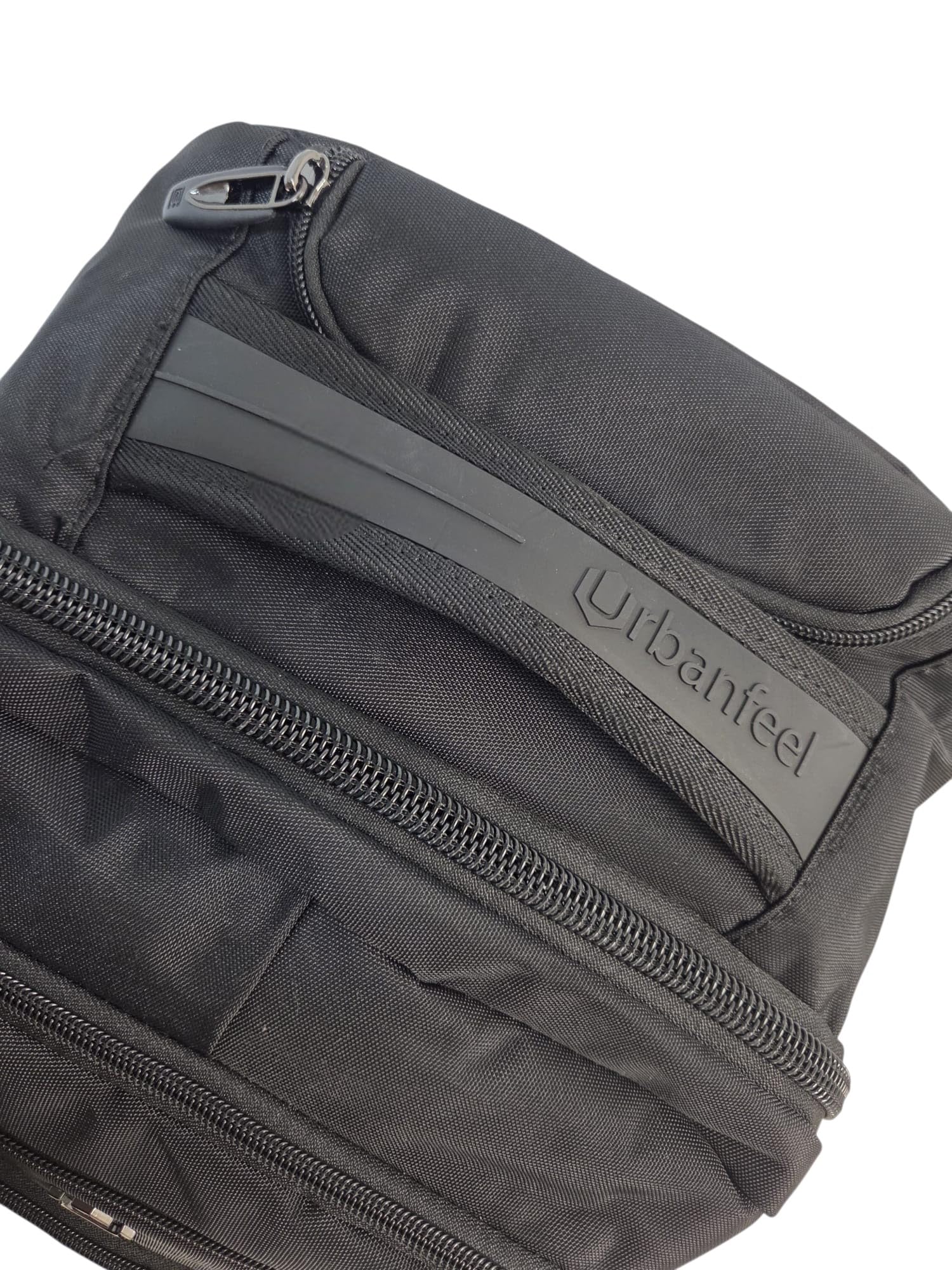 URBANFEEL Mochila con Ruedas y Asa Telescópica, Color Negro, Múltiples Compartimentos, Maleta de Viaje Portátil, 40L