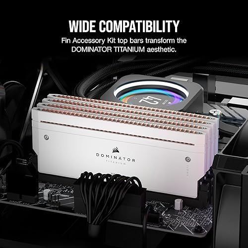 Miniatura 5 de CORSAIR Dominator Titanium RGB DDR5 RAM 2X Kit de accesorios de aleta - Blanco (sin memoria física)