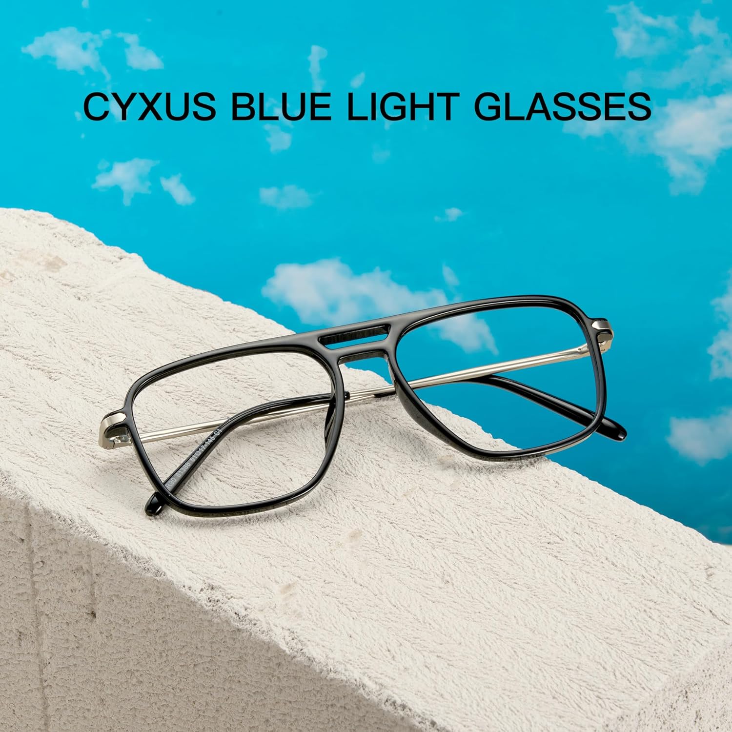 Cyxus Aviator Blue Light Blocking Glasses for Women Men TR90 Frame Pilot Retro Style Computer Gaming Anti Eye Strain 8186 - Image 4