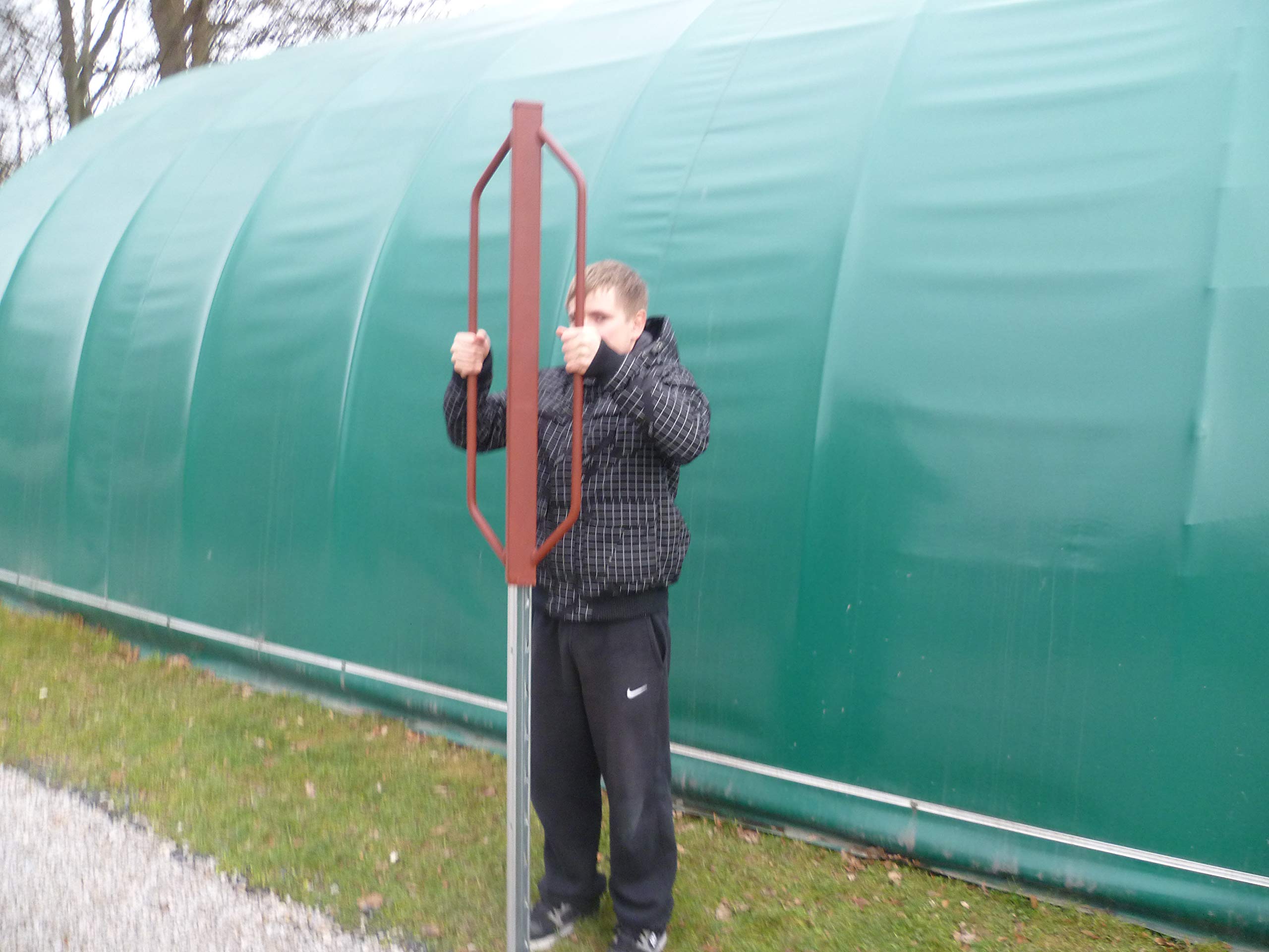 AQUAGART Z-Proﬁl Zaunpfostenramme I Pfahlramme für Wildzaun Forstzaun Weidezaun I Einschlaghilfe Pfosten I Handramme für Z-Proﬁl Pfosten I Zaunpfahl Ramme 8kg I 90cm Länge