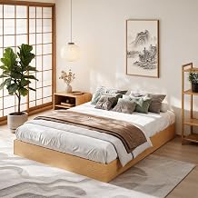 IDEALHOUSE Queen Wood Platform Bed Frame with Low Profile Design
