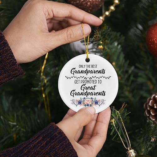 Miniatura 2 de Adornos de cerámica promocionados para bisabuelos, regalo para árbol de Navidad, anuncio de bebé, adorno decorativo para colgar, anuncio de embarazo
