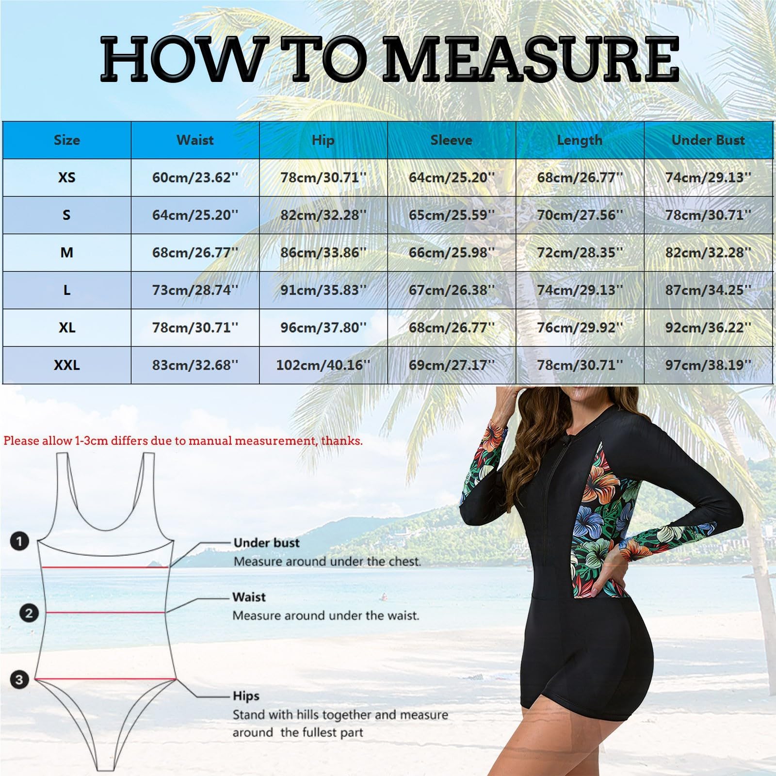 Generico Costume Intero Donna con Schiena Nuda, SGAMBATO e Ritagli, Dotato di Push up Ideale per Spiaggia da Bagno da Donna Tuta alla da Surf a Maniche Lunghe da Bagno Hot Spring