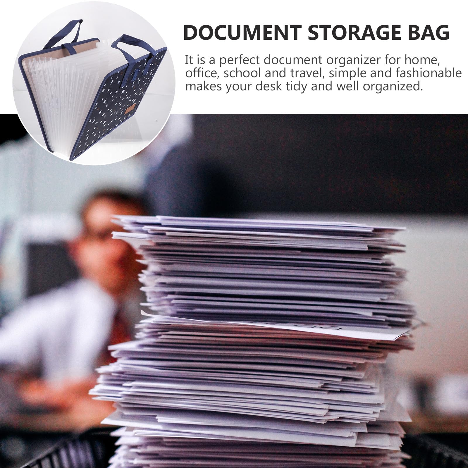 Carpeta de Archivos A4 Multicapa con 13 Bolsillos Expandible y Asa, Organizador Portátil Adecuado para Oficina y Escuela