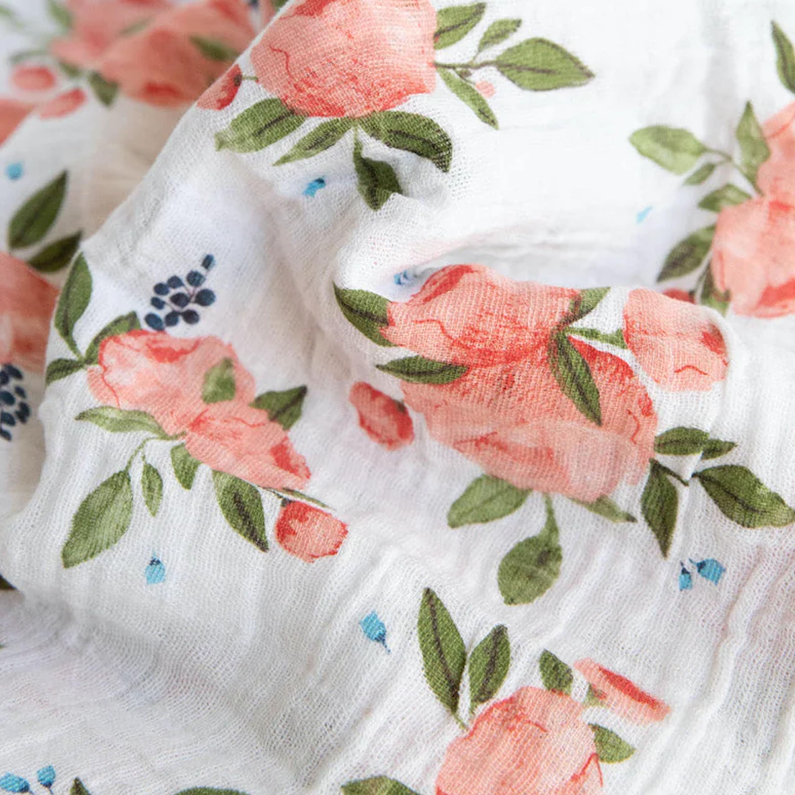 Little Unicorn | Cotton Muslin Swaddle 3 Pack - 3 x mantas de muselina de algodón (Watercolor Roses Set)
