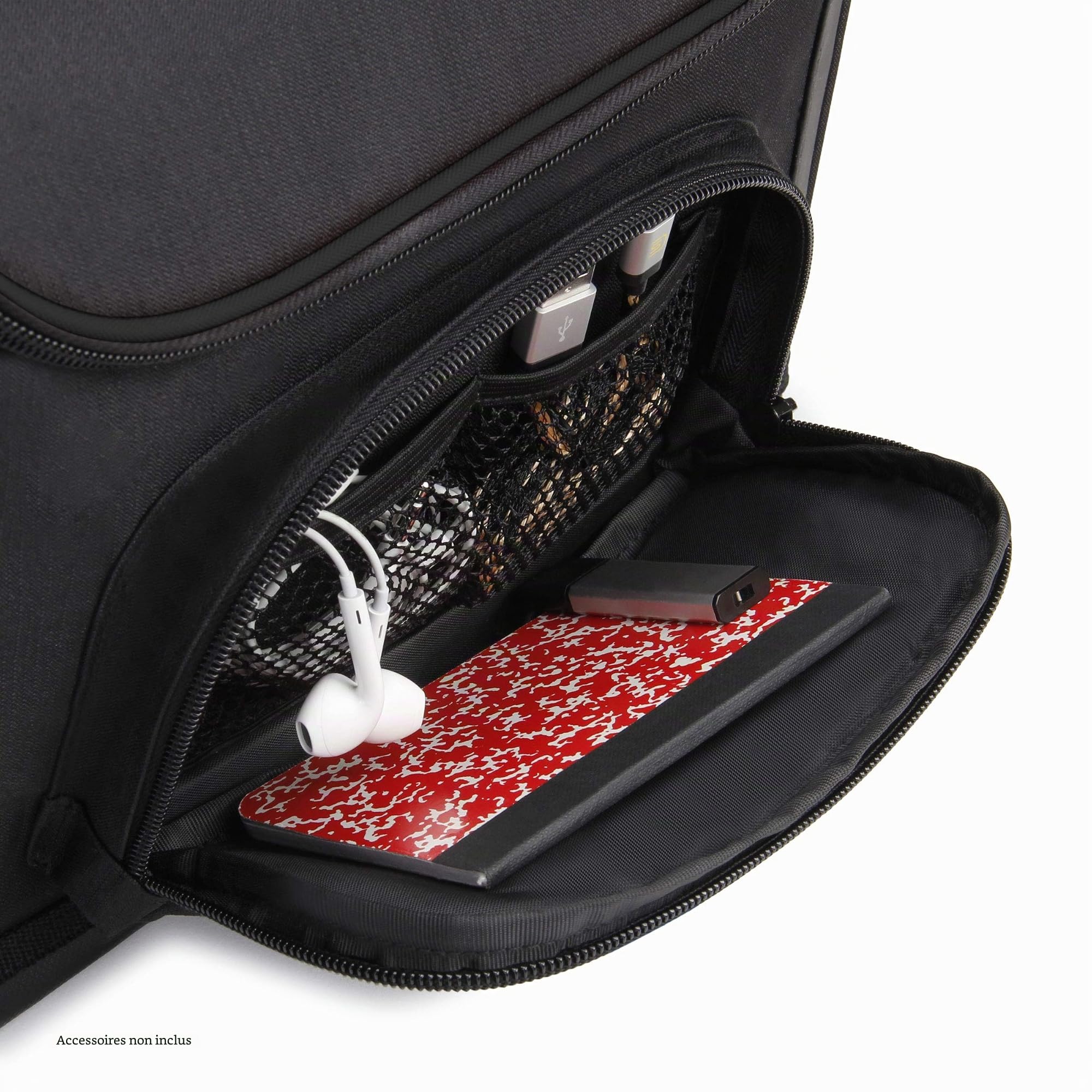USA Gear Sacoche pour tablette compatible avec iPad Pro 11", iPad Air 10,9", iPad 10,2" - Sac Messager Compact avec Extérieur Durable, Intérieur Doux et Réglable pour Clavier, Chargeur, Plus (Noir)
