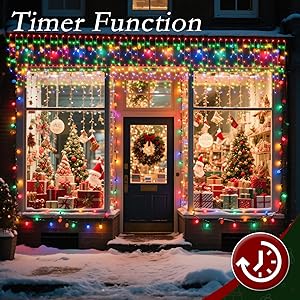 Soagrc 32FT Icicle Lights Outdoor, 396 LED Bright Multicolor Christmas Lights with 8 Modes, Timer, Waterproof, Easy to Install Holiday Decor for Home, Patio, Roof