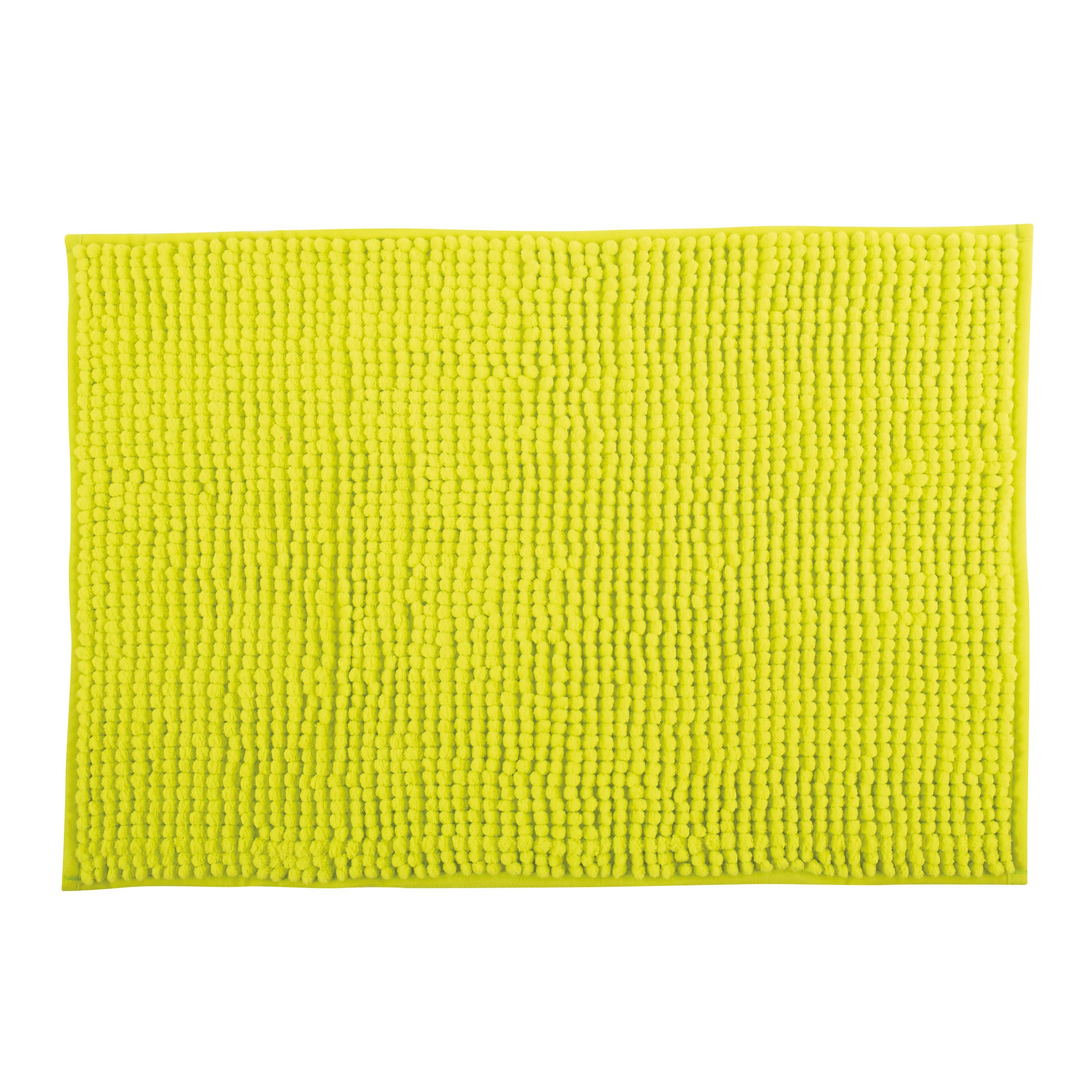 Tapis de Bain Microfibre Chenille Anti-dérapant 40x60 cm Vert Clair