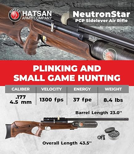 Vista 10 de Hatsan NeutronStar - Nuevo rifle de aire con paquete de pellets y 100 objetivos de papel