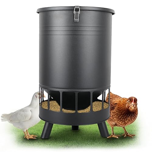 Solution4Patio 50LB No-Waste Chicken Feeder, Large Capacity Gravity Dispenser with