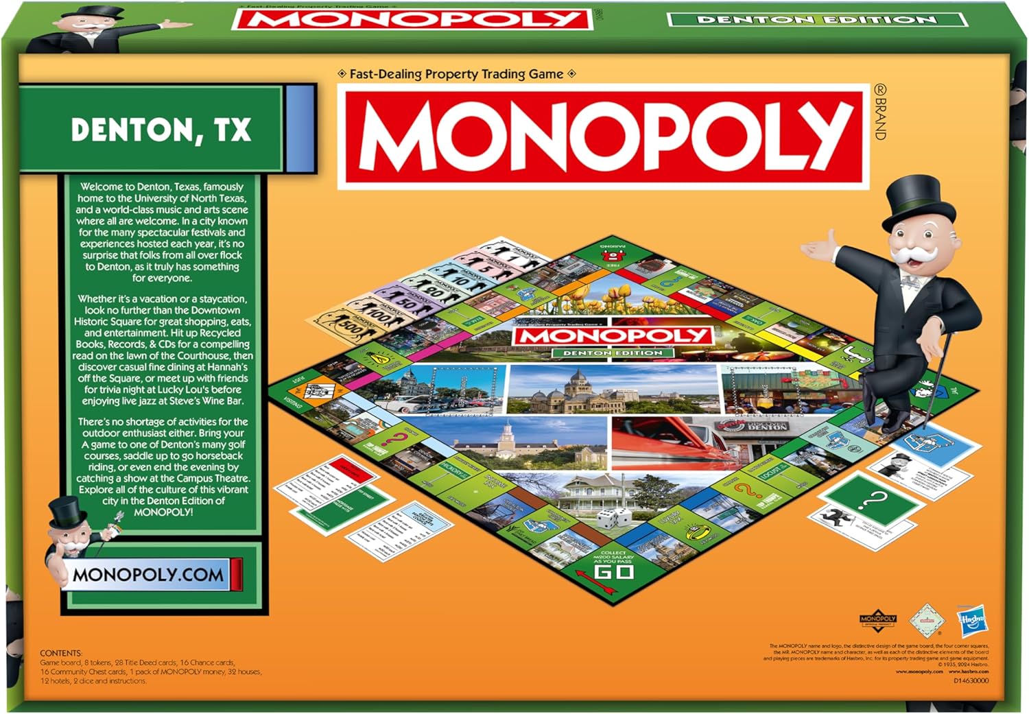 Monopoly Board Game Denton TX Edition : 2-6 Players Family Board Games for Kids and Adults, Board Games for Kids 8 and up, for Kids and Adults, Ideal for Game Night