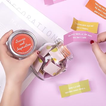 Success and Inspiration Jar, Positive and Motivated Quotes Jar, Gifts for Friends Female, Birthday Gifts for Friends Female - Going Away, Employee Appreciation, Thinking of You Gift for Friends, Women