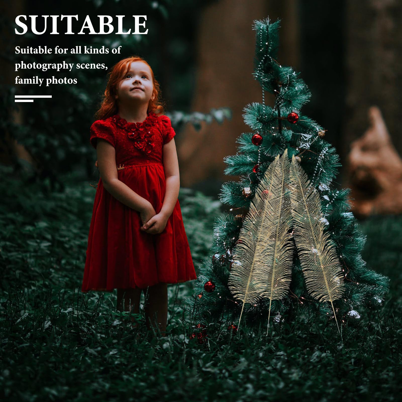 Toyvian 40 Pezzi Foglie Artificiali Dorate per Albero di Natale,