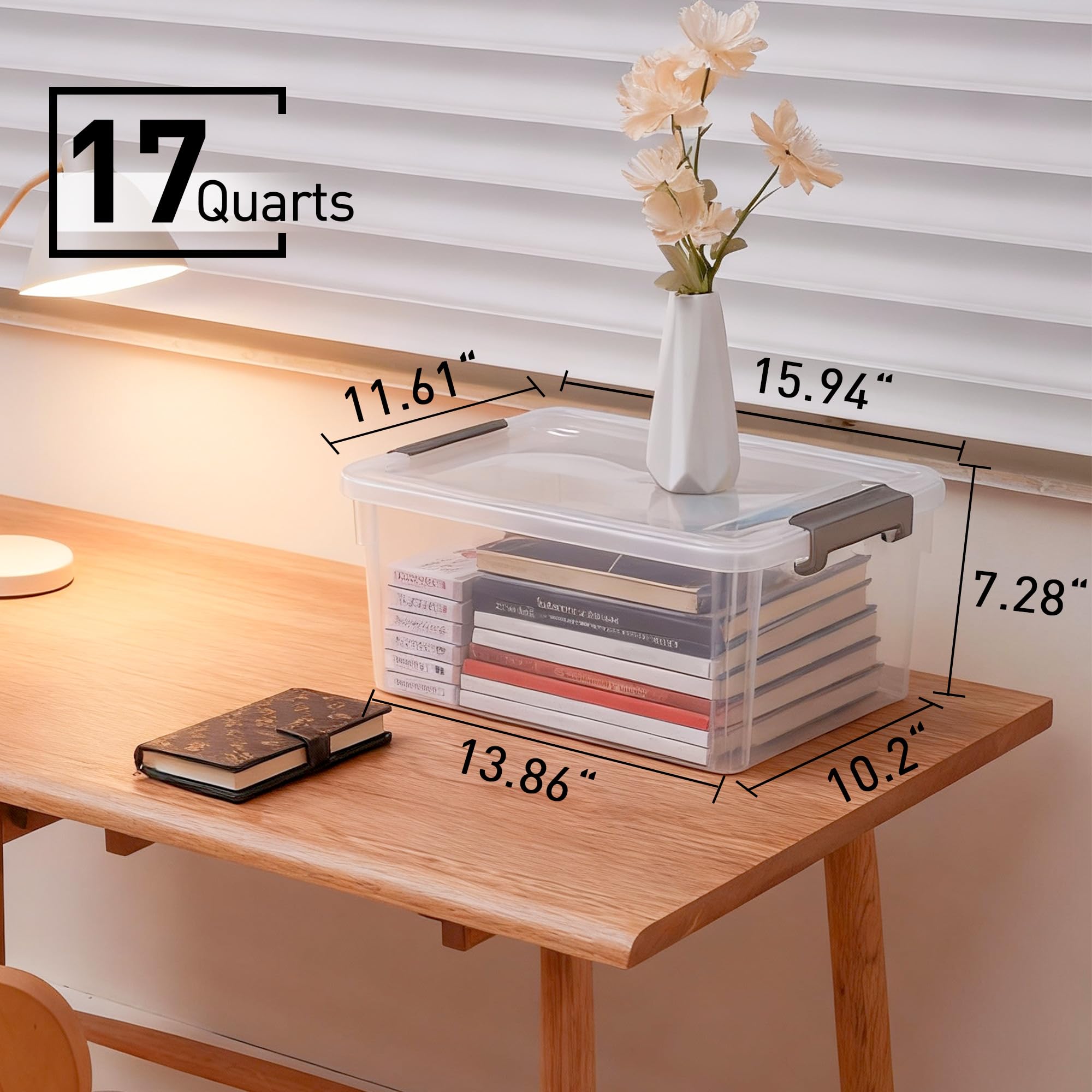 Snapklik.com : Citylife 6 Packs 17 QT Plastic Storage Bins