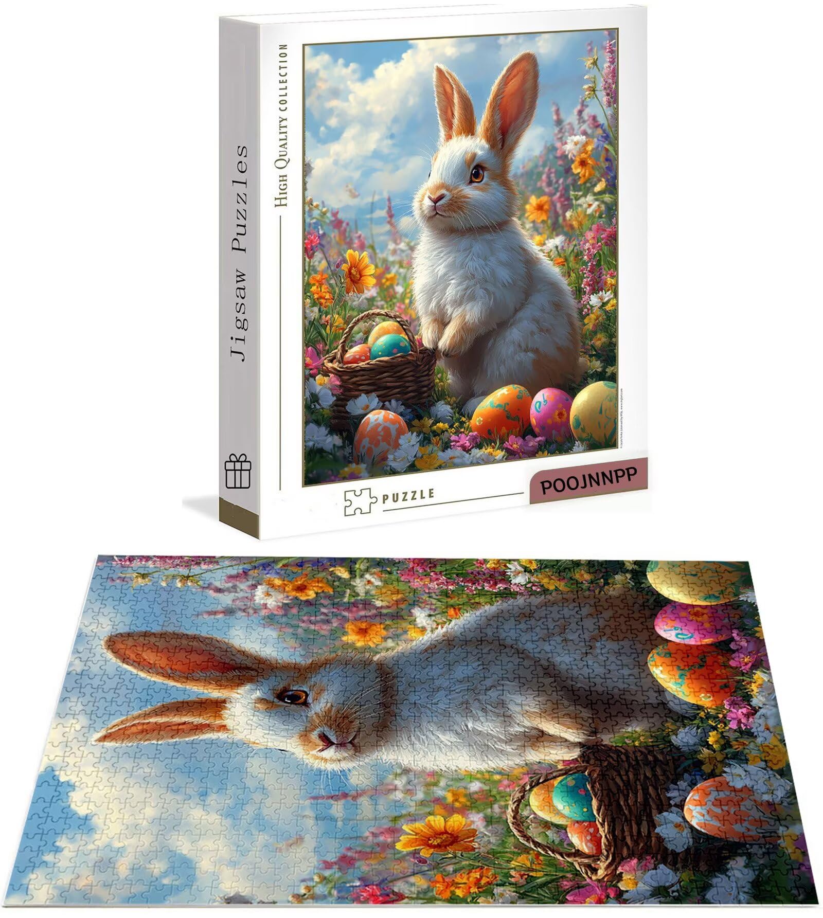 Puzzle 3000 Pezzi per Adulti, Puzzle Coniglio in Legno per Adulti, Puzzles Animale Impegnativi, Giochi Educativo per Famiglie, Rompecapo con Scatola per Decorazioni Casa, Donna Regalo di Natale B-7719