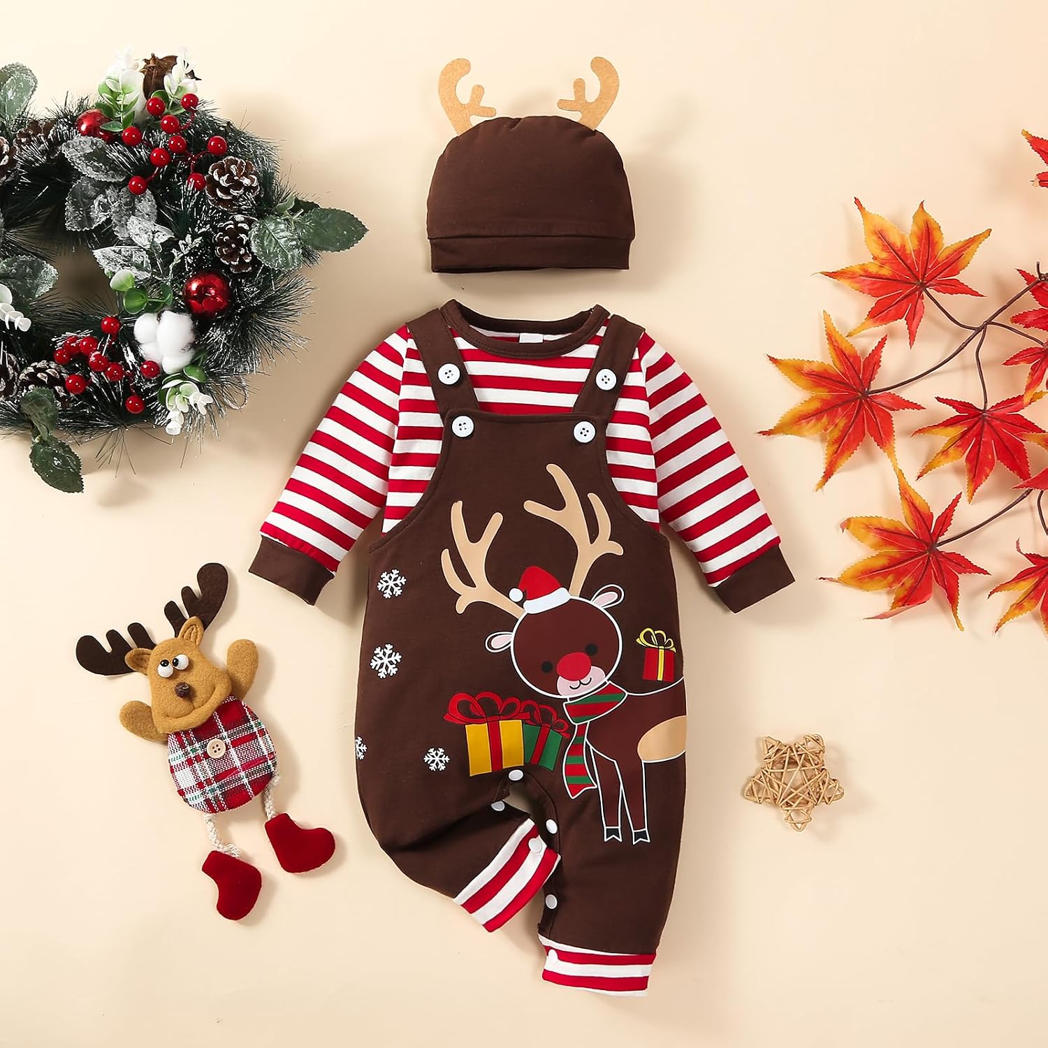 Baby Boy Christmas Clothes,Infant baby Boy Xmas outfits,3pcs My First Christmas Outfits Set