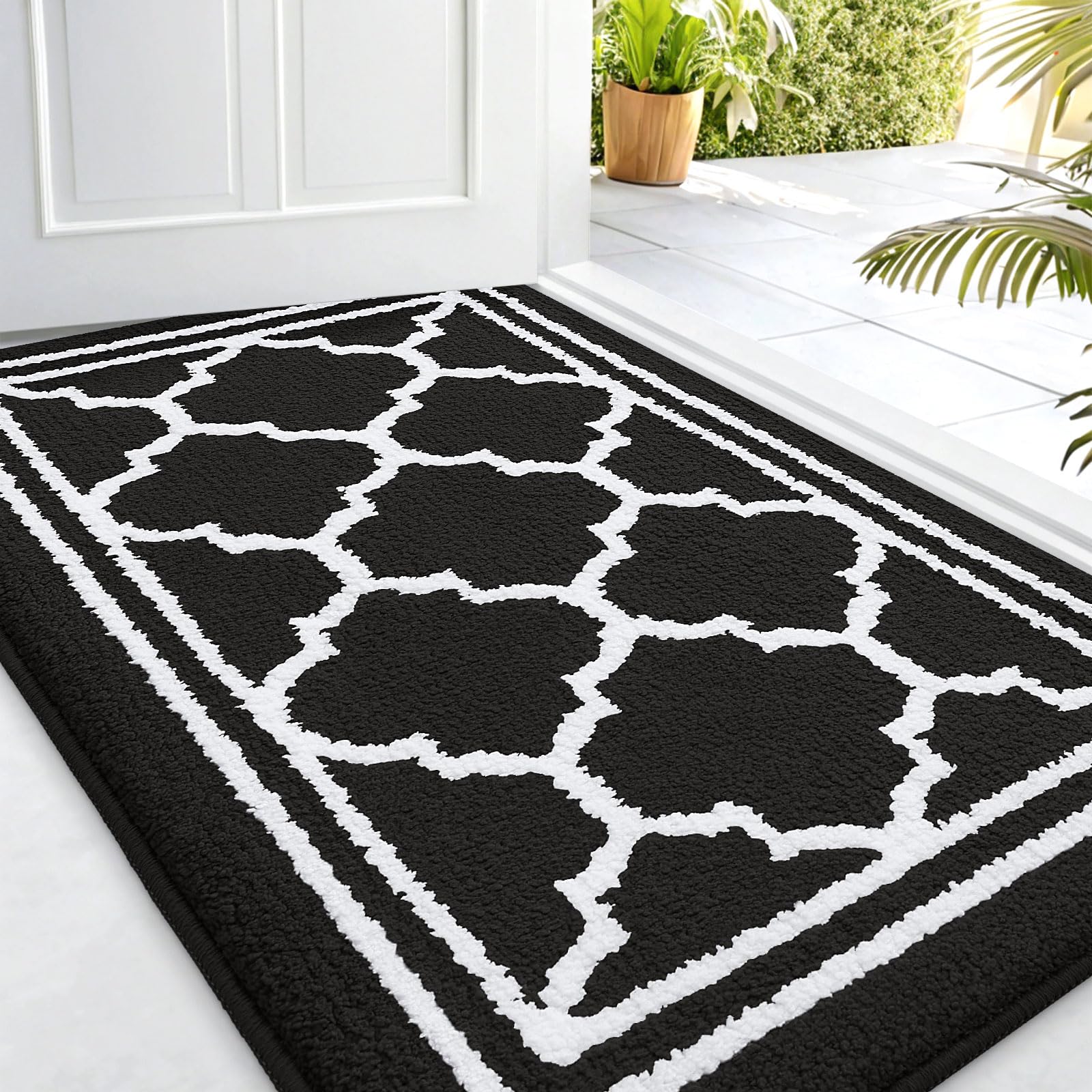 Buganda Indoor Door Mat, Dirt-Resistant and Absorbent Doormat, Anti-Slip, Low Profile Floor Mats for Inside Entryway, Front, and Back Door Entrance (