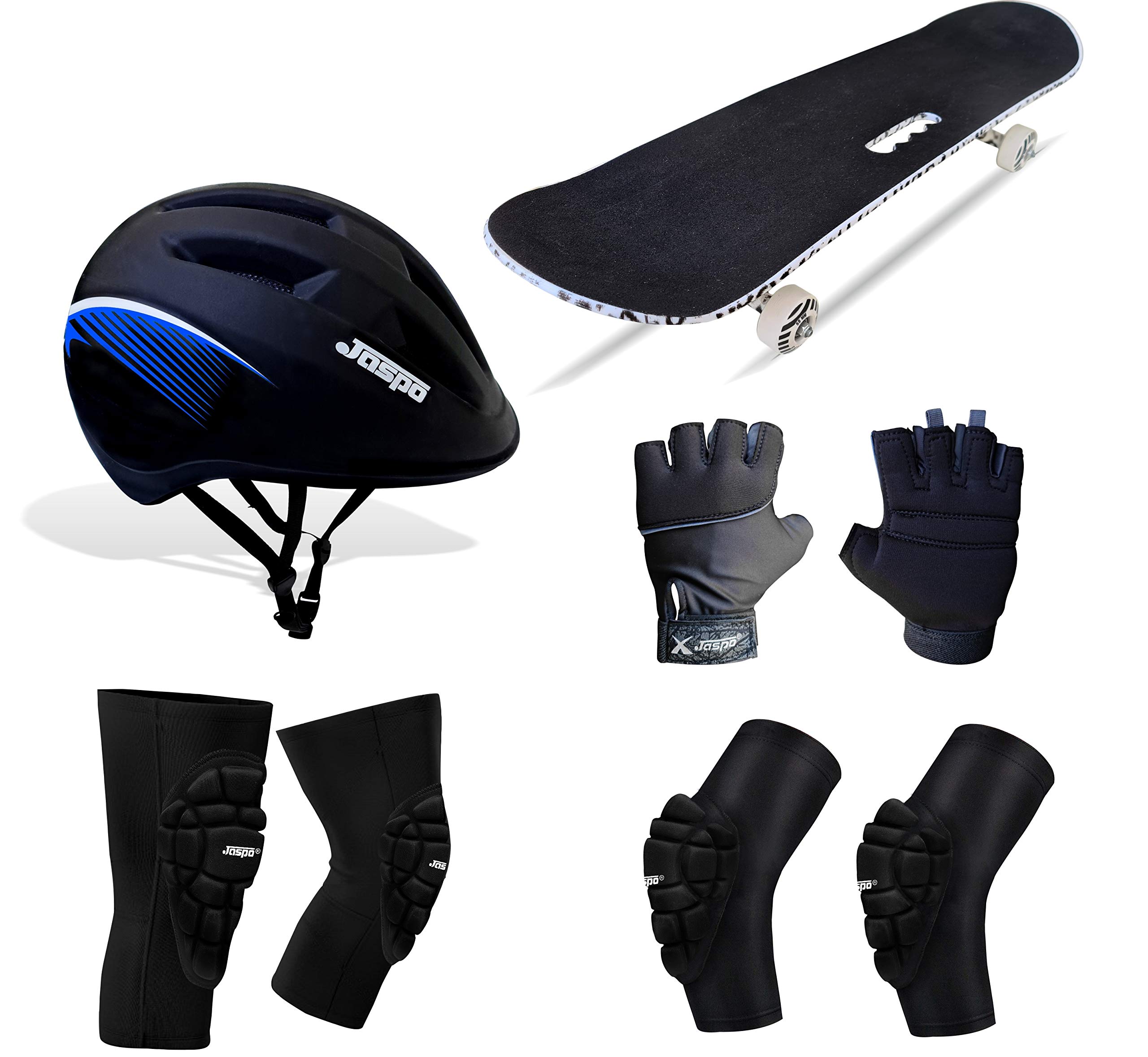 Jaspo Destructor Combo Pro (Including 31x8 inches Skateboard, Helmet, Bolster Knee & Elbow Guard and Palm Protector) Suitable for 8 Years and Above (XL Safety Kit, Carbongraphite) (B08QYNGYFL) Amazon Price History, Amazon Price Tracker