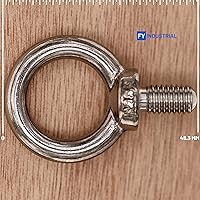 Vista 3 de Perno de ojo de elevación del hombro de la maquinaria del acero inoxidable (M8, 5 artículos)