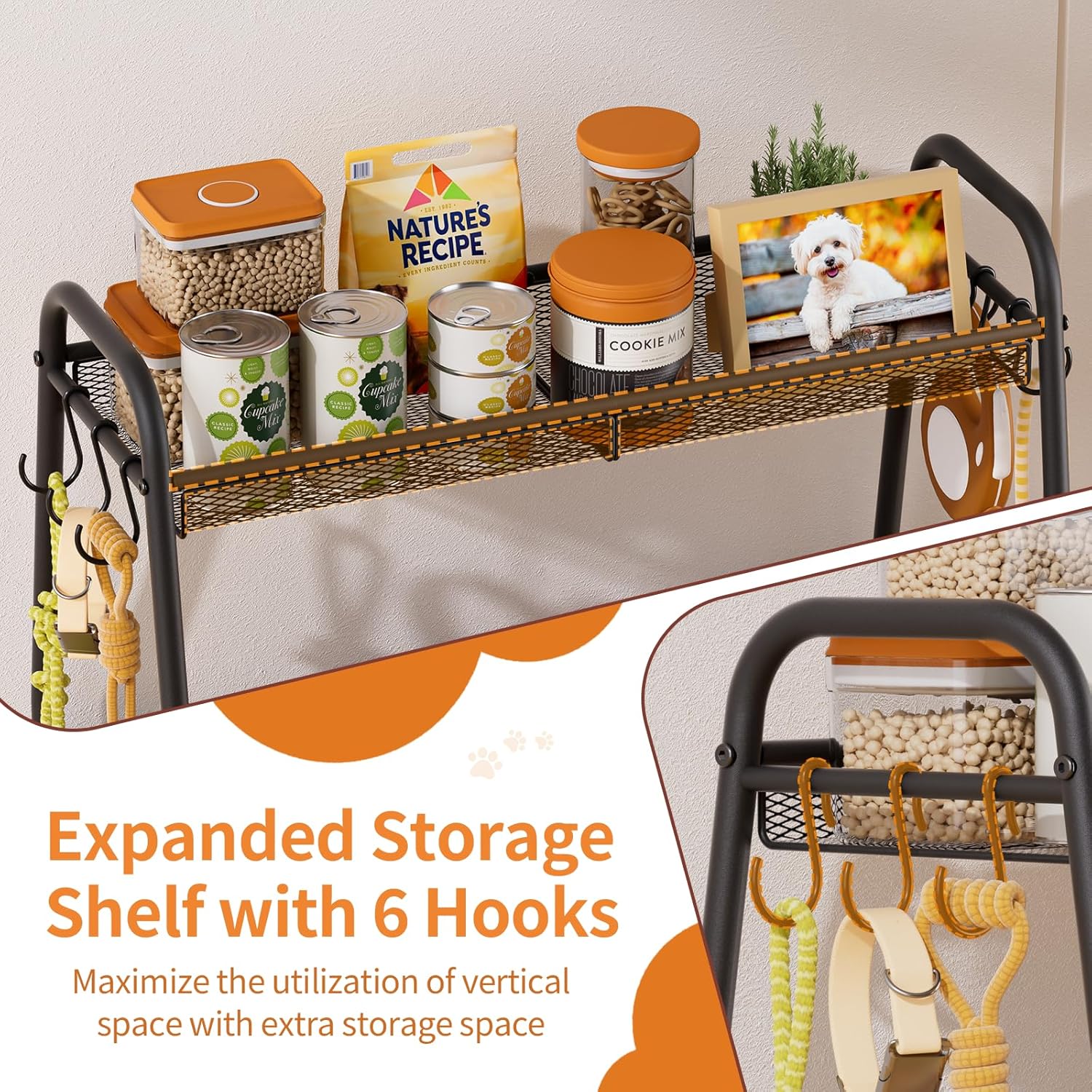 Full Metal Dog Toy Basket, 23.6"x11.2"x7.9" Large Dogs Toy Bin with Storage Organizer, Chew-Resistant Toy Box for Dog Stuff Accessories, Pet Toy Storage Holder for Cat Dogs Essential Supplies