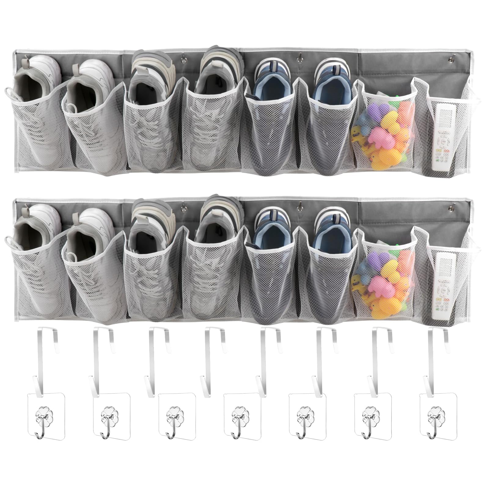 Homgaty RV Shoe Storage Pockets for Bedside, 16 Extra Large Shoe Pocket Organizer Heavy Duty Hanging Shoes Rack, Bedside Shoe Storage Organizer for RV Camper Shoes and Tool Accessories