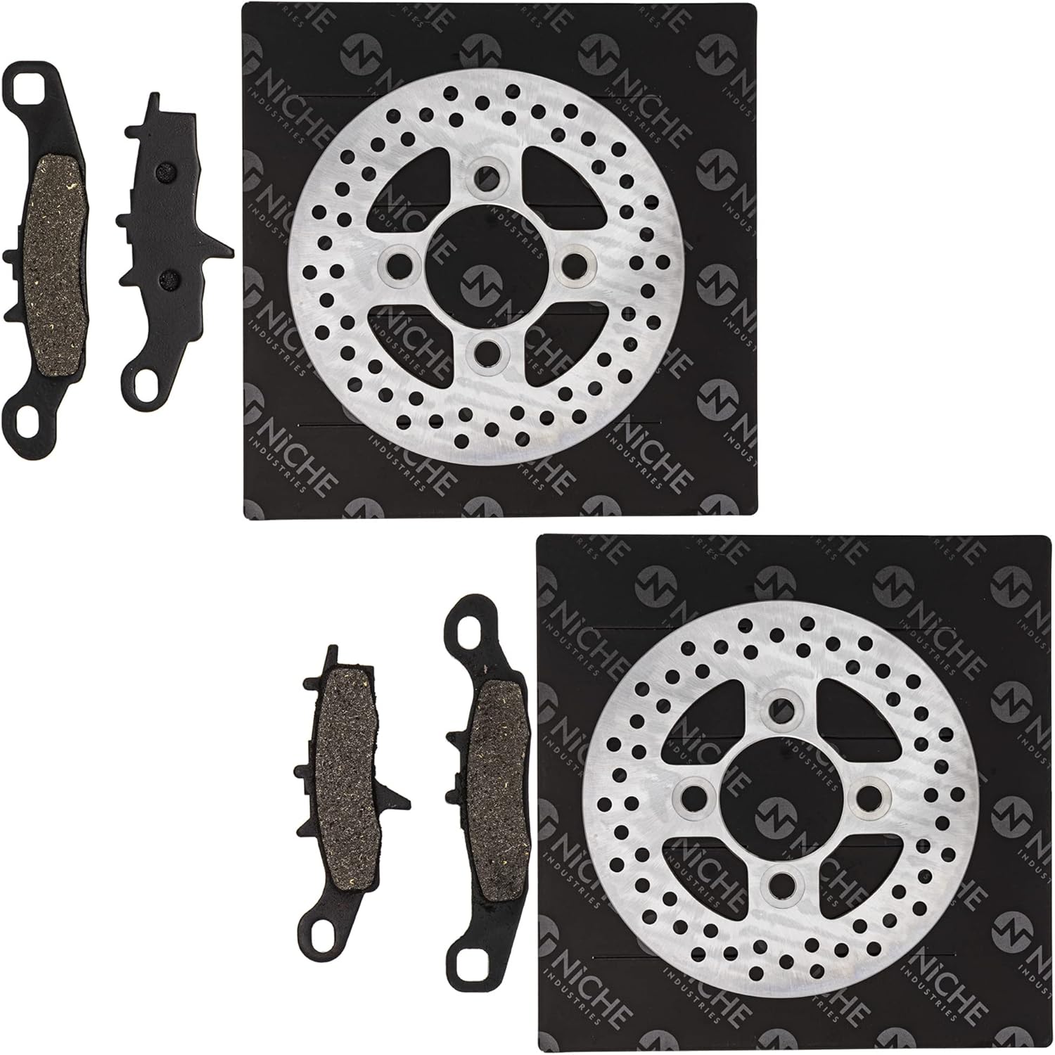 NICHE Front Brake Rotor Pad Semi Metallic Kit for Kawasaki KFX450R KFX700 43082-1255 43082-0077 43082-1273