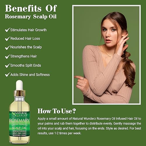 Miniatura 11 de Natural Wunderz Aceite de ricino para el cabello, apoya el crecimiento del cabello, suero espesante y tratamiento hidratante del cuero cabelludo
