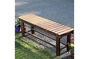 90cm Outdoor Garden Bench - Weatherproof Patio Bench with Two-Person Backless Seat