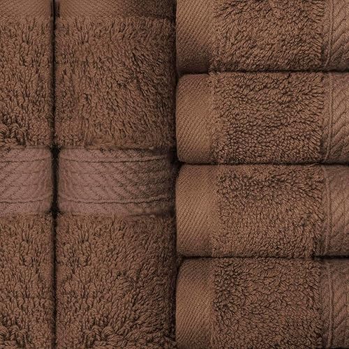 Vista 922 de SUPERIOR - Juego de toallas de algodón egipcio de 28.22 oz/m², incluye 2 toallas de baño, 2 toallas de mano, 2 toallas para la cara, artículos