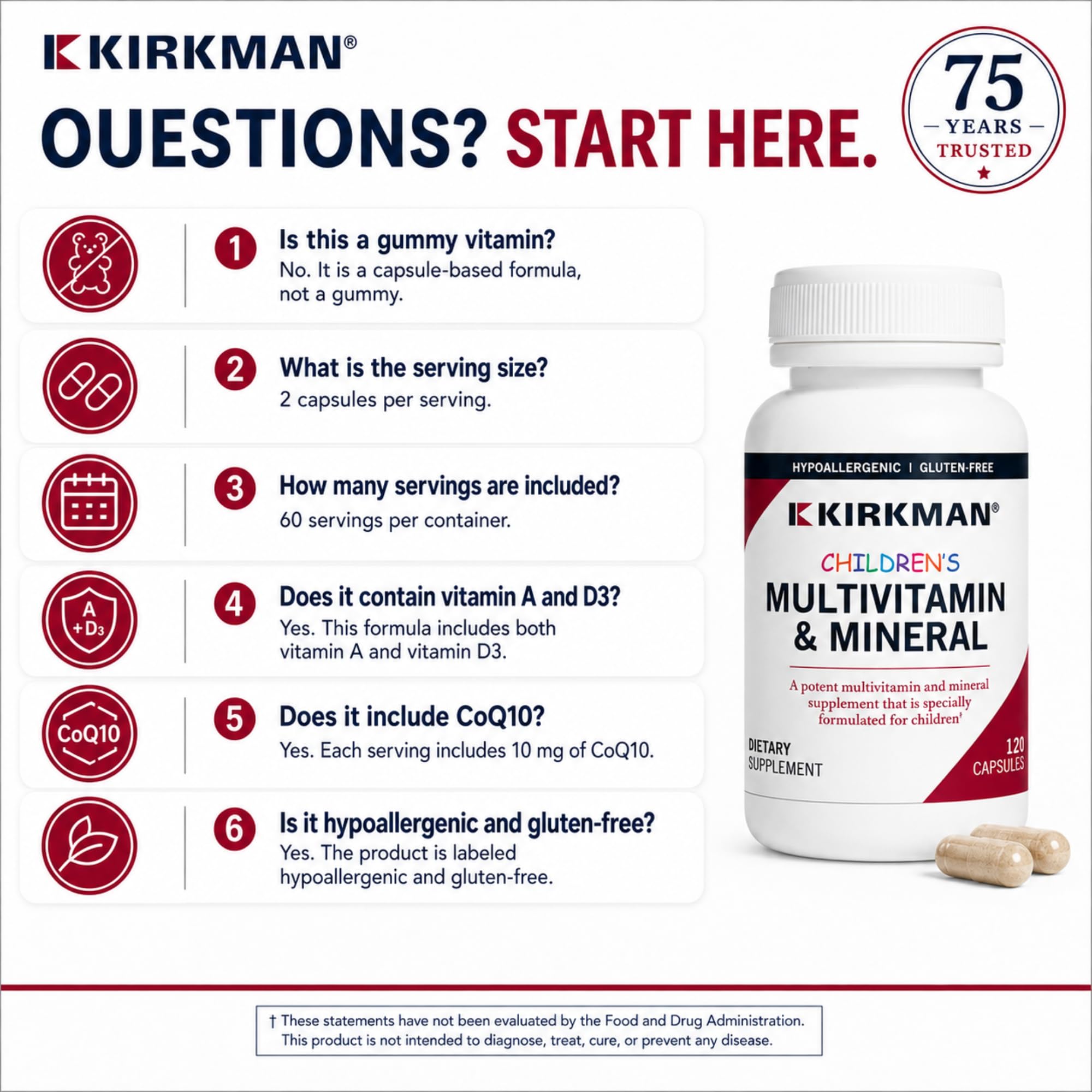 Kirkman Children's Multivitamin & Mineral Supplement, 120 Veg Capsules — Amazon image 8