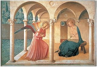 Artopweb Pannelli Decorativi Beato Angelico Annunciazione Quadro, Legno, Multicolore, 100x1.8x69 cm
