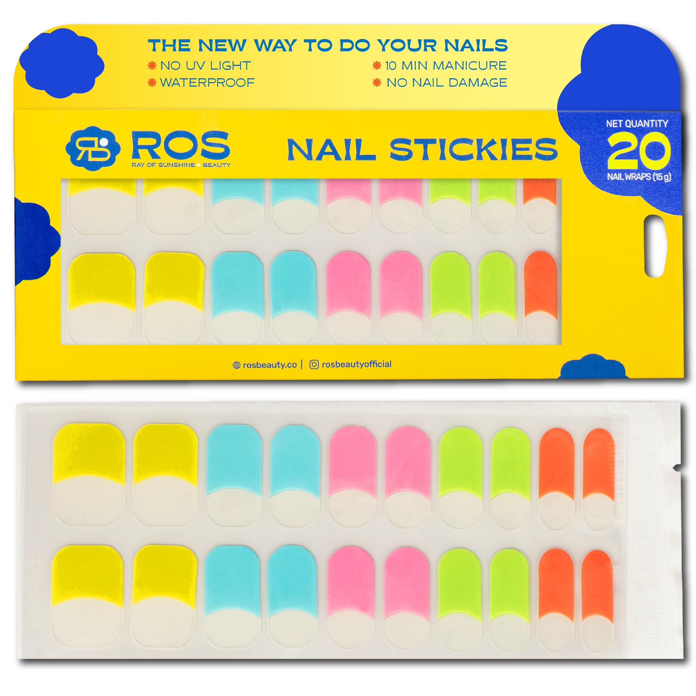 ROS Beauty Nail Stickies | 20 Count | Easy-to-Apply Vibrant Nail Art Stickers | Long-Lasting, Lightweight, & Mess-Free | Unique Designs for Effortless DIY Manicure | Birds of Paradise-image-32