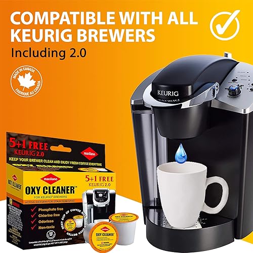 Miniatura 8 de Cápsulas de limpieza compatibles con K-Cup 2.0 Keurig, quitamanchas, biodegradables, no tóxicas, 6 tazas por paquete.