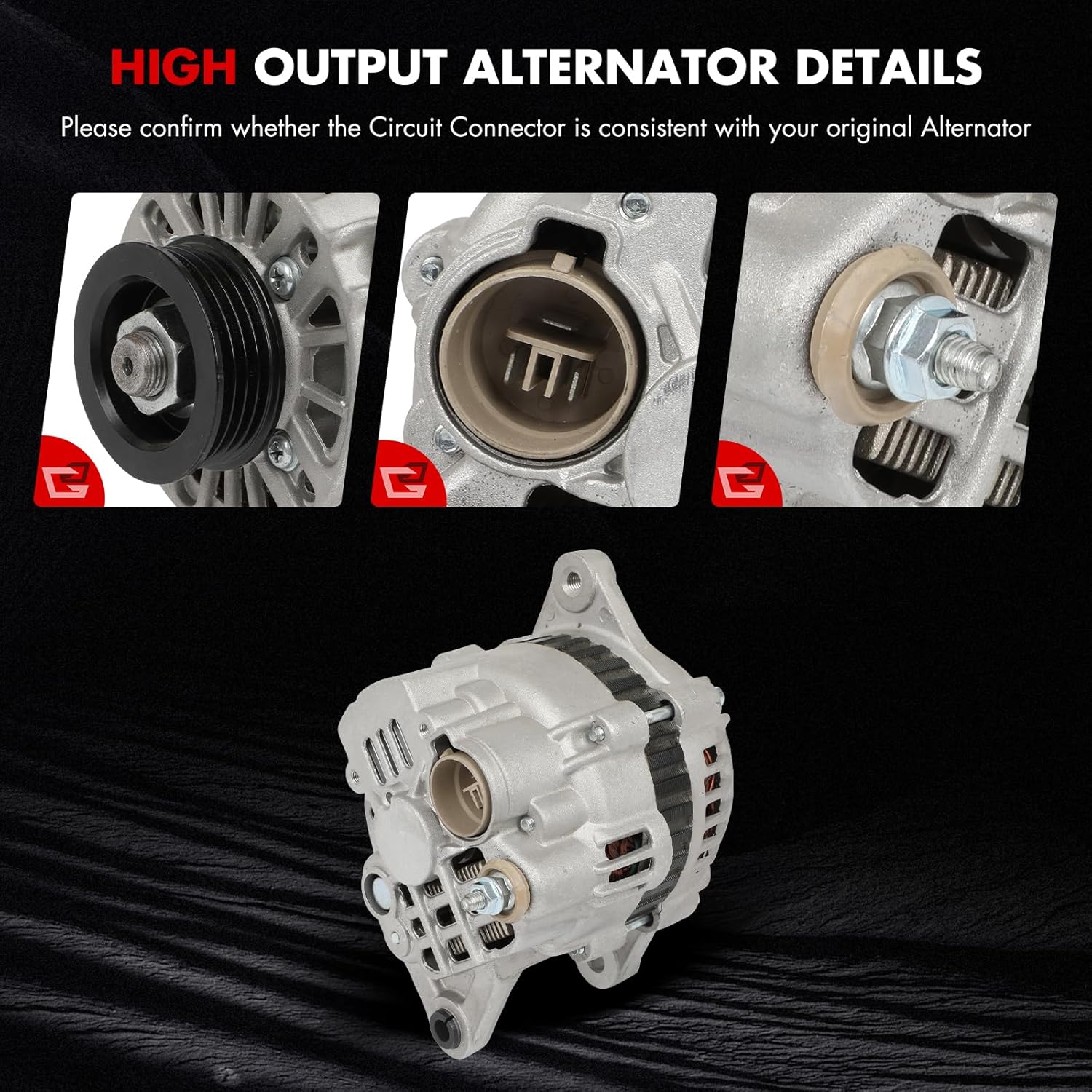 Alternator Fit for Geo for Metro 1995-1997 for Chevrolet for Metro 1998-2001 for Chevrolet for Tracker 1989 1998 for Asuna for Sunrunner 1992-1993, 13336