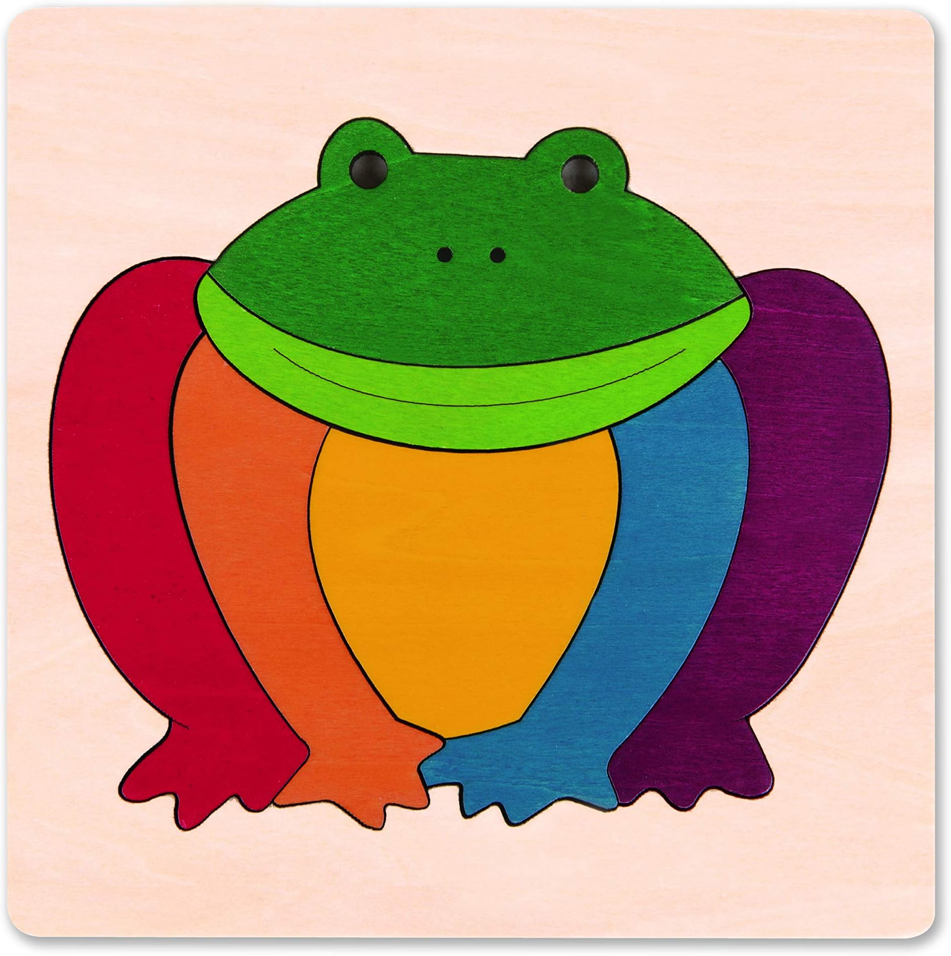 George Luck GLU-E6503 Rainbow Frog Wooden Puzzle