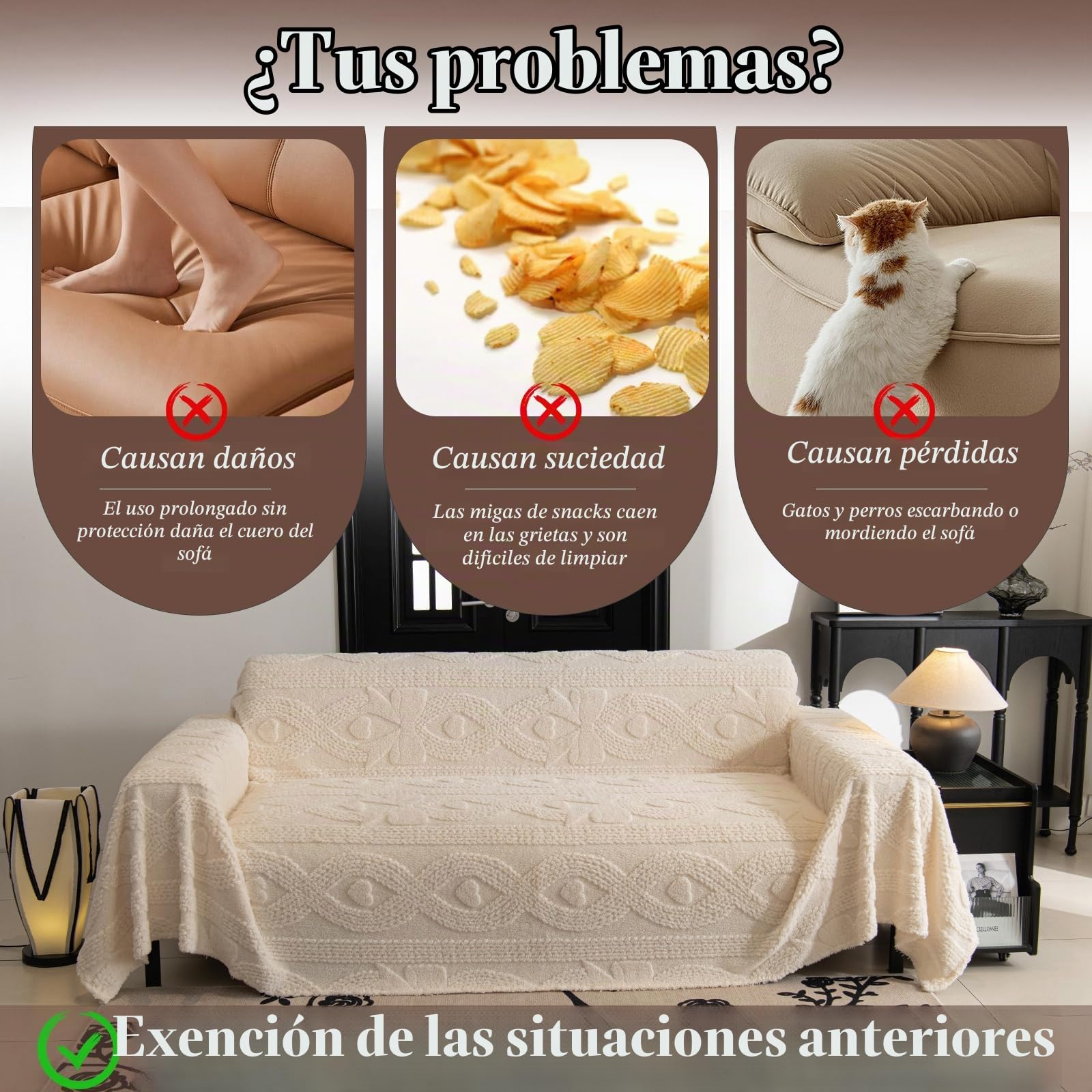 Felpa Manta Sofa, Otoño e Invierno Colcha Multiusos para Sofá, Mantas para Cama,Cálida Gruesa Alfombra de Sofá Súper Suave Cómodo Jarapas para Sofas 180 * 150cm-Beige