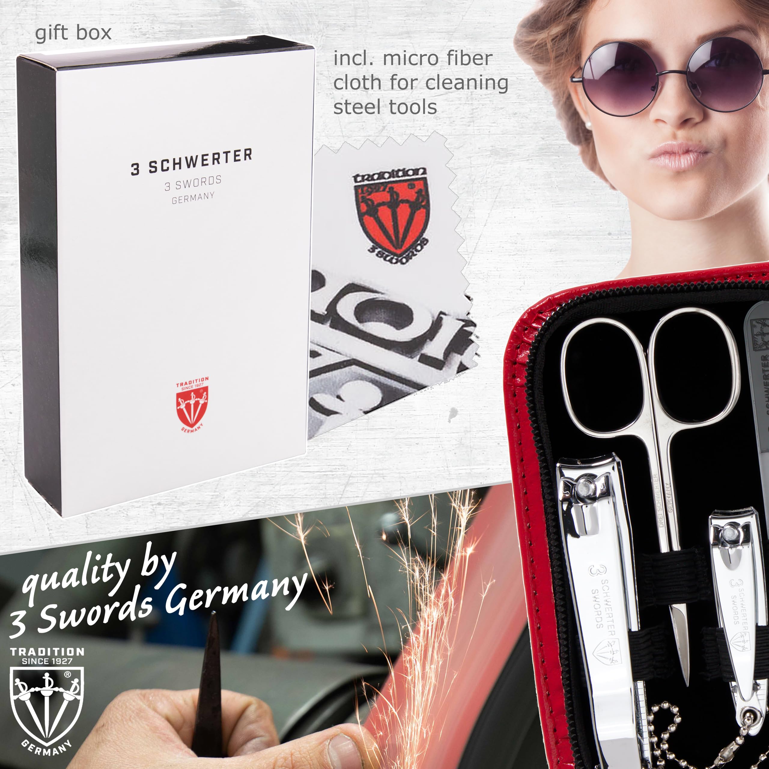3 Swords Germany 8-Piece Manicure Pedicure Grooming Kit