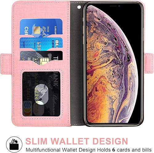 Miniatura 3 de Asuwish Funda compatible con iPhone Xs Max, protector de pantalla de vidrio templado y funda de cuero con tapa para tarjetero, fundas para teléfono