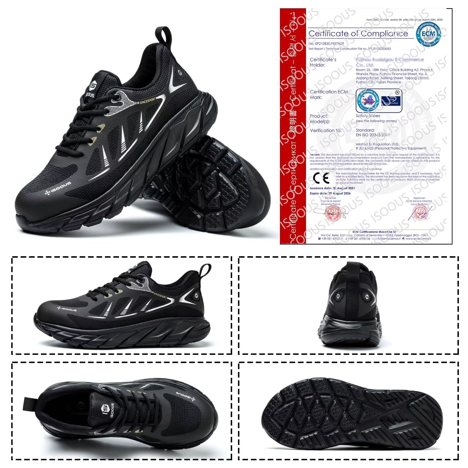 Scarpe Antinfortunistiche Uomo Leggere Scarpe da Lavoro Donna Comodo con Punta in Acciaio Antiscivolo Scarpe Sicurezza