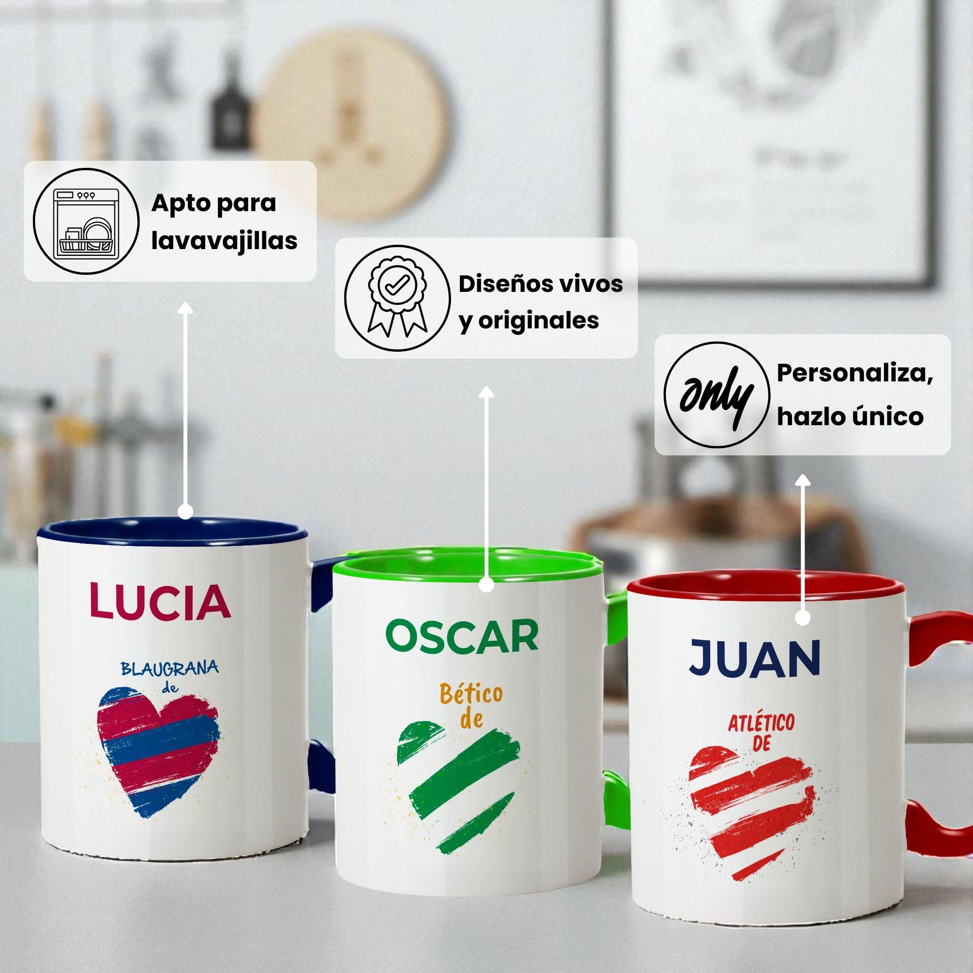 LolaPix Taza Zaragoza. Tazas Personalizadas con Nombre. Taza Desayuno fútbol. Taza de cerámica 330ml. Varios diseños.