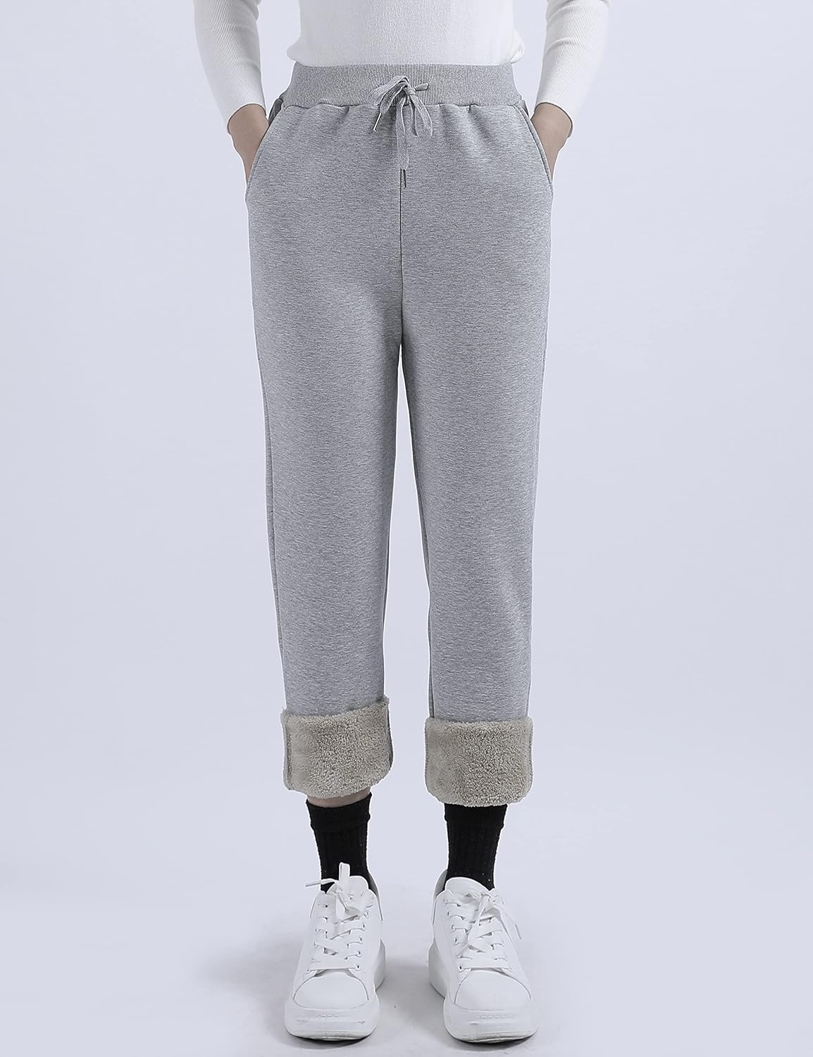 Yeokou Warm Sweatpants Womens Fleece Sherpa Lined Winter Active Running Jogger Pants - Image 3
