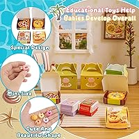 Vista 4 de 196Pcs Mini Shopping Cart Basket Trolley Grocery Game Model Miniature Drink Bottle Food Pizza with Box Supermarket Metal Handcart Toy Doll House